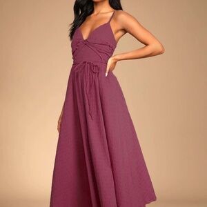 Mauve twist front midi dress